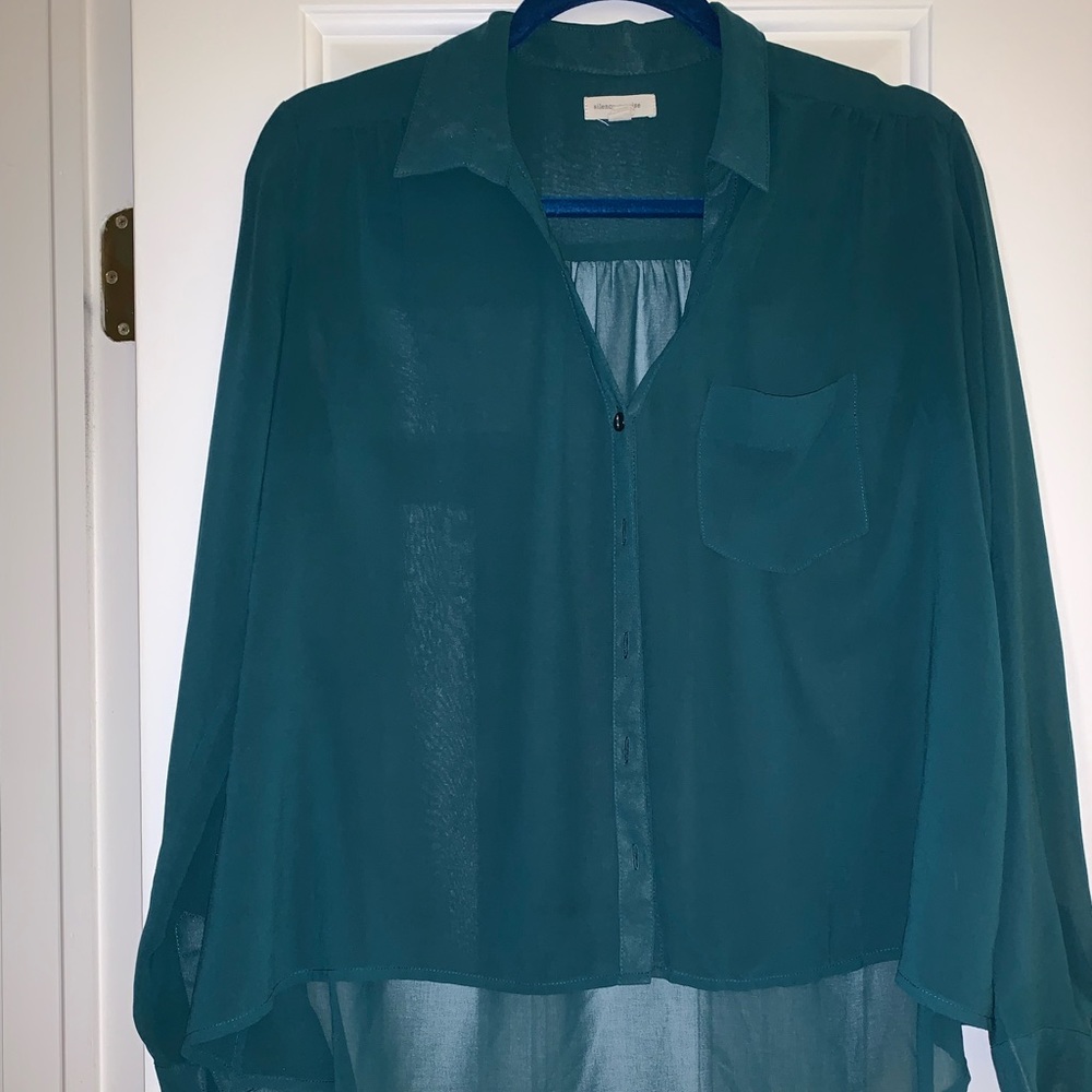 Silence+ noise evergreen sheer buttondown